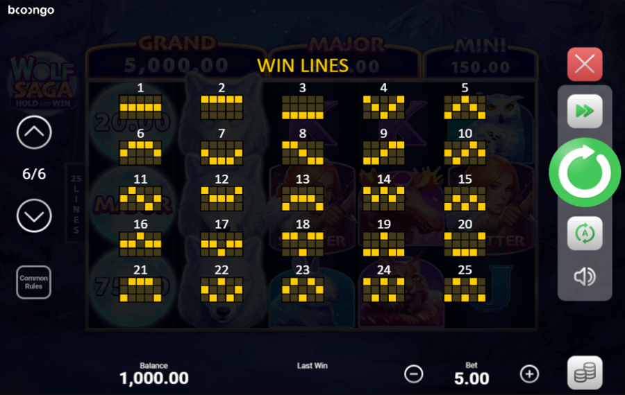 Wolf Saga Change the number of win ways