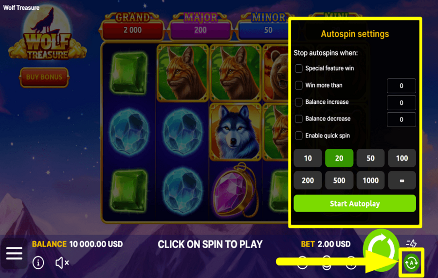 Wolf Treasure PROCEDER AUTOMÁTICAMENTE.