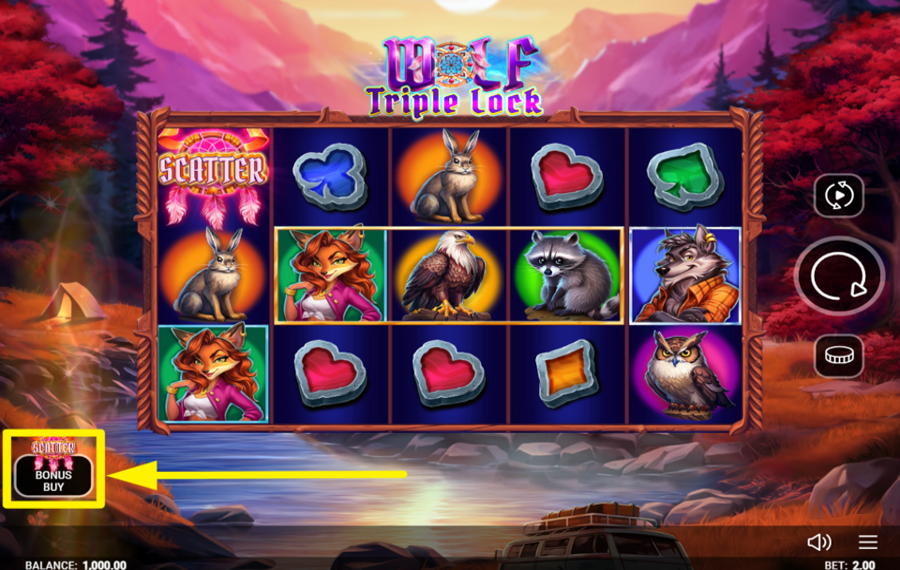 Wolf Triple Lock РАЗБЛОКИРУЙТЕ БОНУСНЫЙ РАУНД.