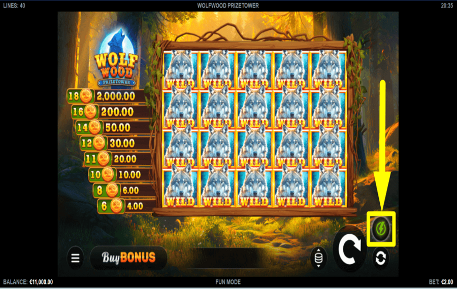 WolfWood PrizeTower ENABLE TURBO MODE.