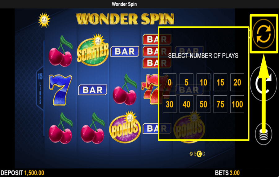 Wonder Spin AUTOPLAY AKTIVIEREN.