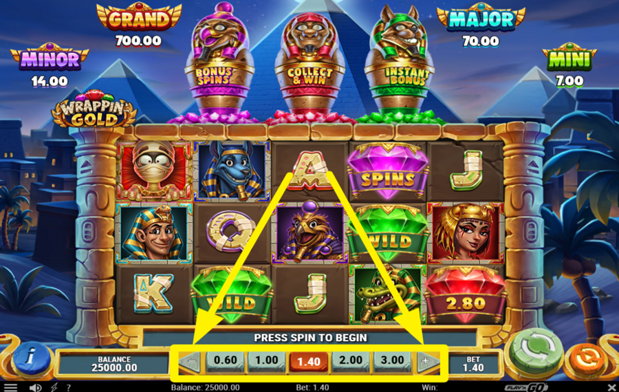 Wrappin Gold ВЫБЕРИТЕ СВОЮ СТАВКУ.