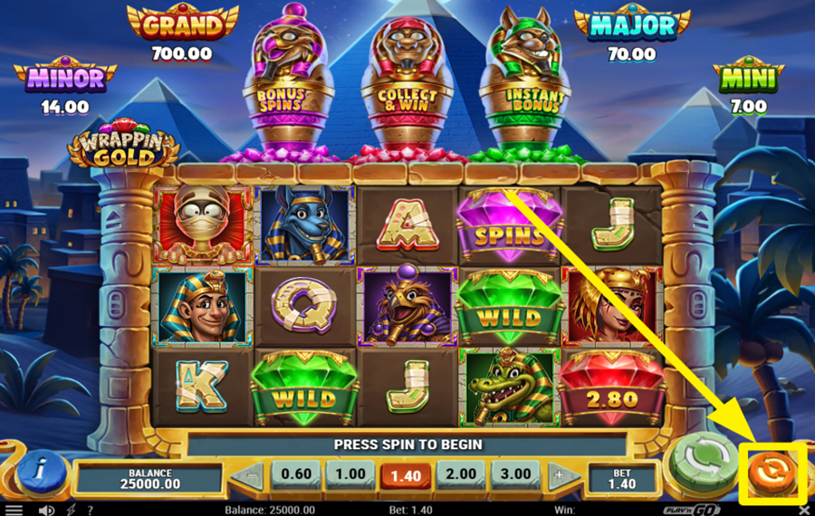 Wrappin Gold ВКЛЮЧИТЬ АВТОВОСПРОИЗВЕДЕНИЕ.