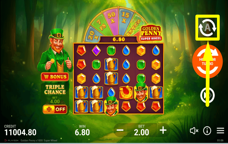 x1000 Golden Penny Super Wheel GIRA AUTOMATICAMENTE.