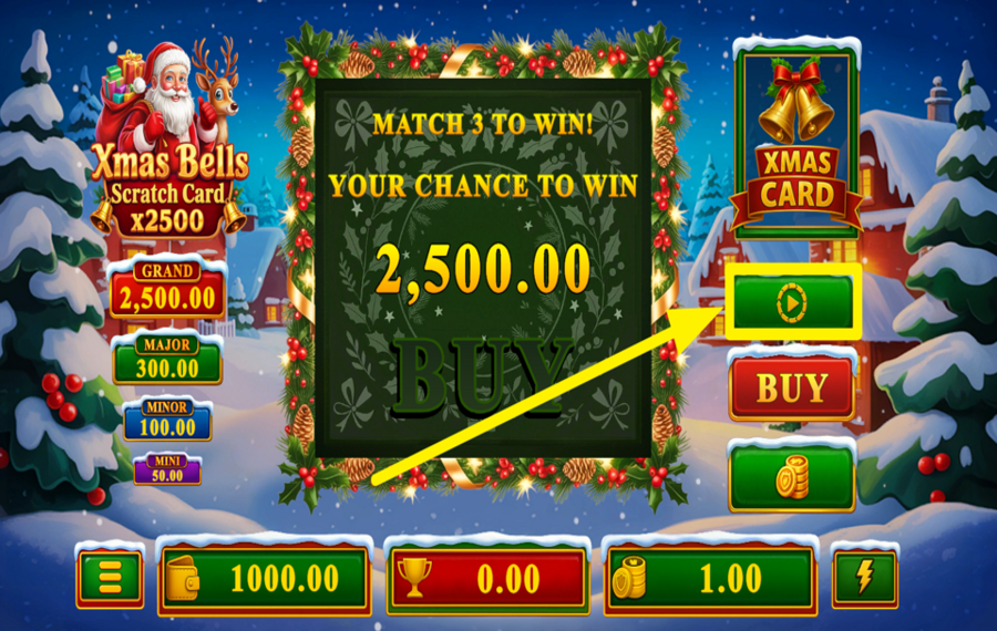 Xmas Bells Scratchcard x2500 ВКЛЮЧИТЬ АВТОМАТИЧЕСКОЕ ВОСПРОИЗВЕДЕНИЕ.