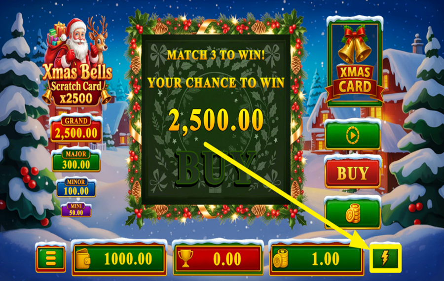 Xmas Bells Scratchcard x2500 ВКЛЮЧИТЕ БЫСТРЫЙ РЕЖИМ.