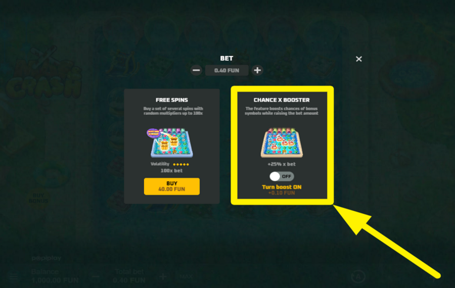 Xmas Crash ATTIVA IL POTENZIAMENTO CHANCE X.