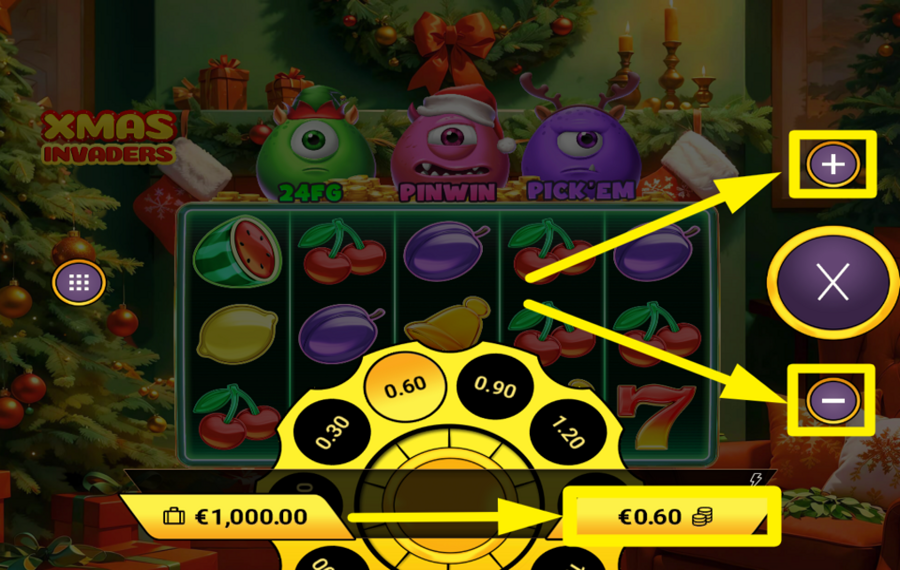 Xmas Invaders DECIDE ON YOUR STAKE.