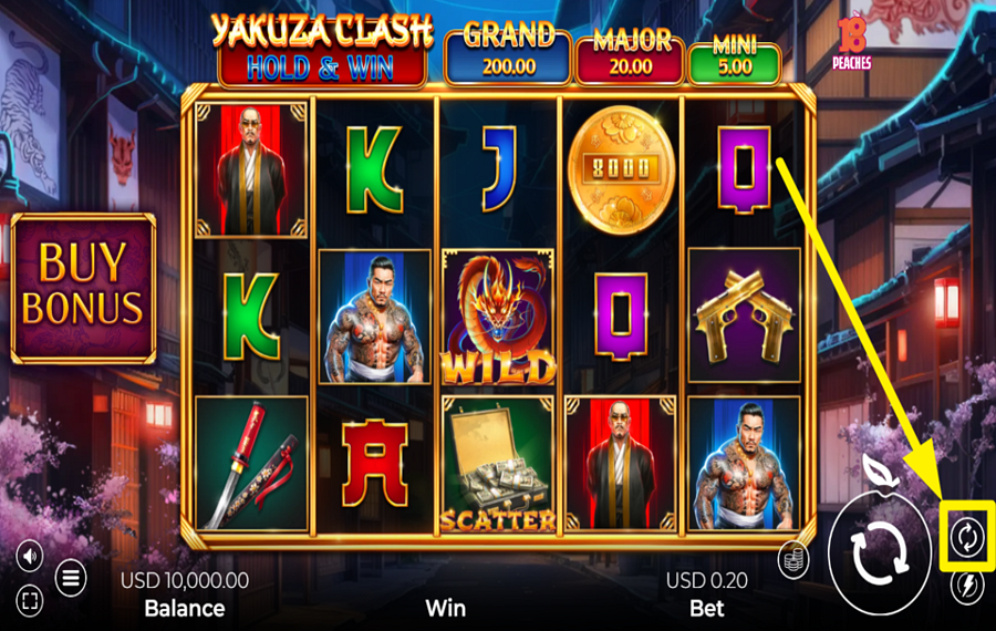 Yakuza Clash Hold and Win EMPLOY THE AUTOMATIC SPIN.