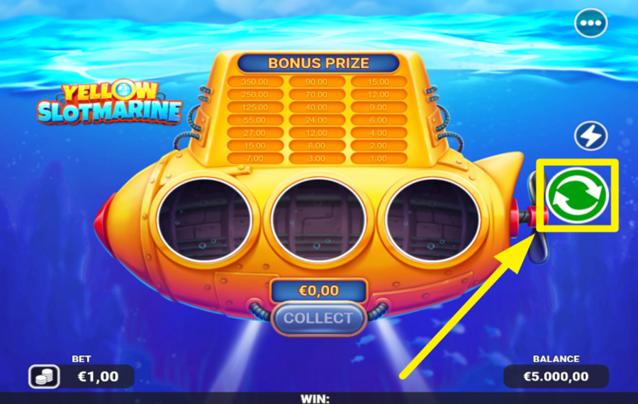 Yellow Slotmarine DREHEN SIE DIE ROLLEN.