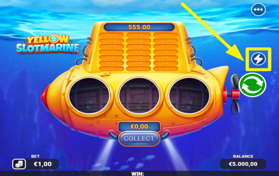 Yellow Slotmarine ÄNDERN SIE DIE GESCHWINDIGKEIT.