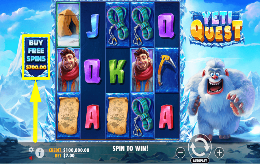 Yeti Quest PAY FOR SPINS.