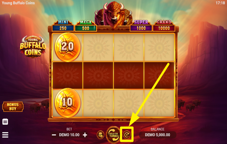 Young Buffalo Coins UTILIZE AUTOPLAY.