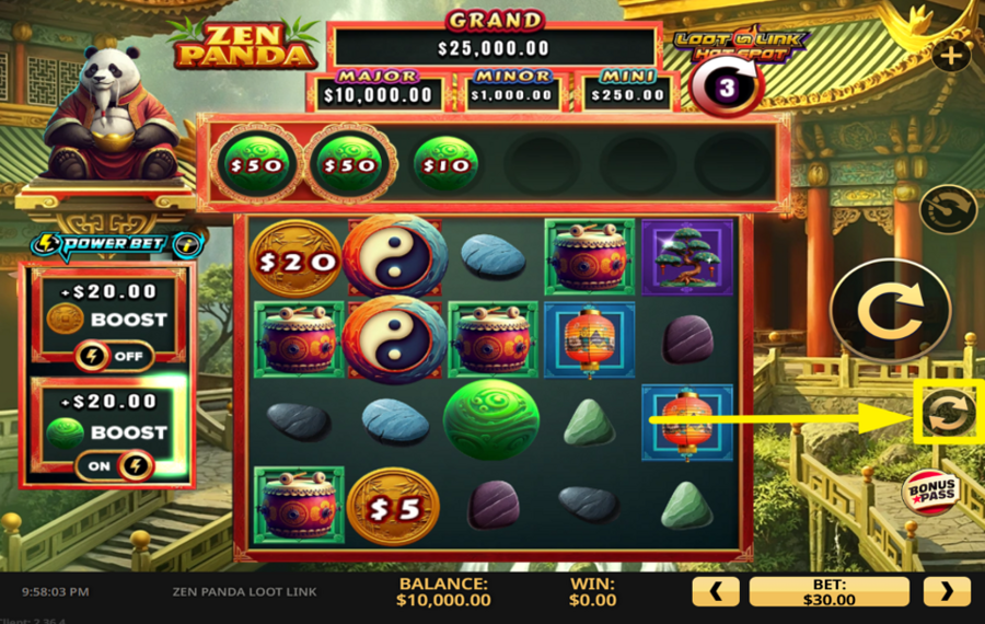 Zen Panda Loot Link TRIGGER AUTOMATIC SPINS.