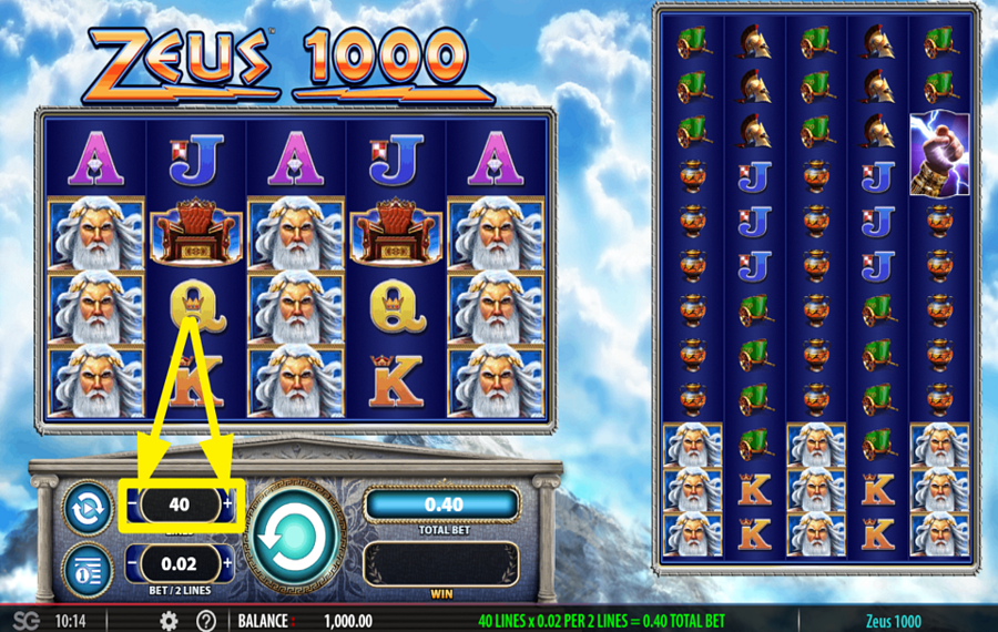Zeus 1000 НАСТРОЙКА ЛИНИИ СТАВОК.