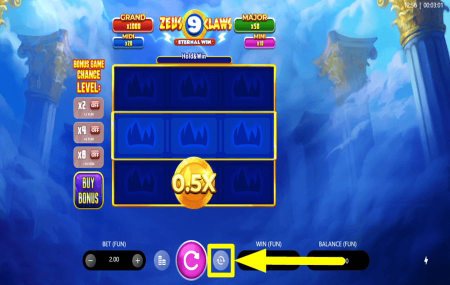 Zeus Claws Eternal Win ВЫБЕРИТЕ АВТОВОСПРОИЗВЕДЕНИЕ.