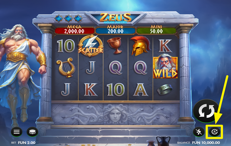 Zeus Divine Riches CHOOSE AUTOMATIC SPINS.