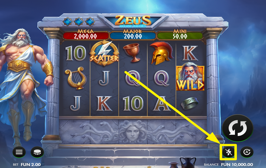 Zeus Divine Riches AMP UP THE GAME.