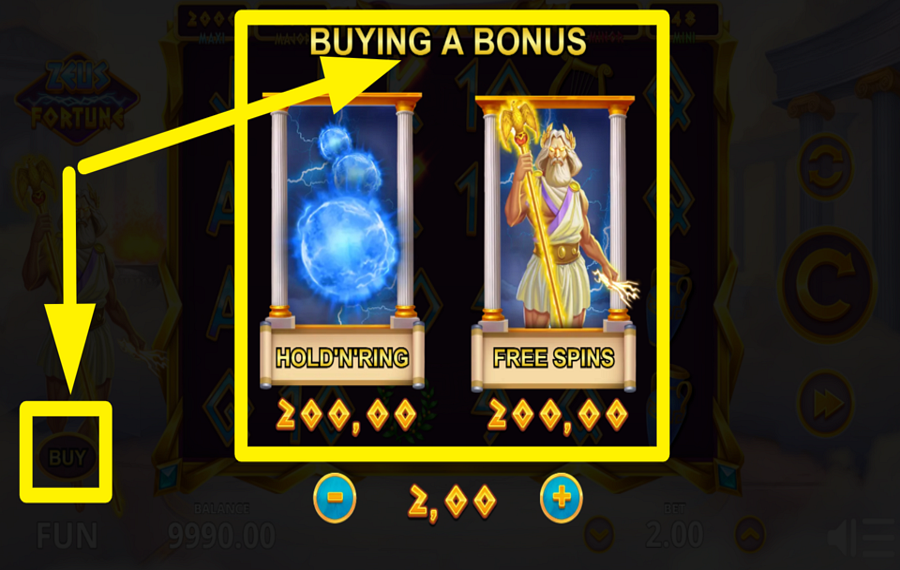 Zeus Fortune КУПИТЬ БОНУСНЫЕ ФУНКЦИИ.