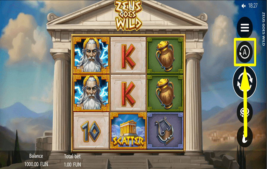 Zeus Goes Wild GIRAR AUTOMÁTICAMENTE.