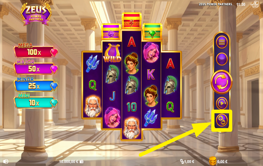 Zeus Power Partners SELECT A BET AMOUNT.