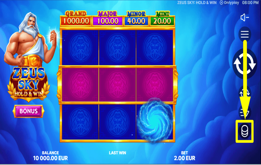 Zeus Sky Hold and Win ОПРЕДЕЛИТЕ СВОЮ СТАВКУ.