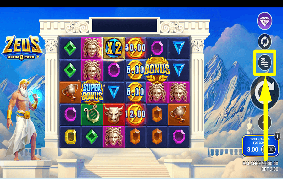 Zeus Ultim8 Pays SELECT YOUR WAGER.