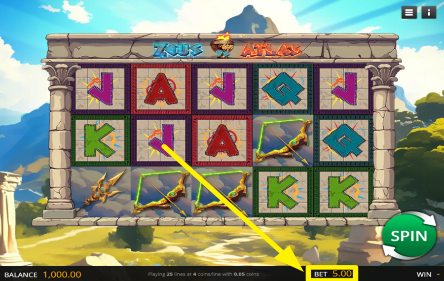 Zeus vs Atlas WÄHLEN SIE DEN GESAMTEN EINSATZ.