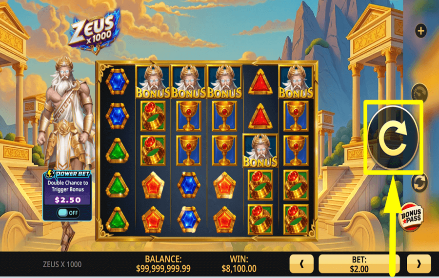 Zeus x 1000 JOUEZ POUR GAGNER LE PRIX.
