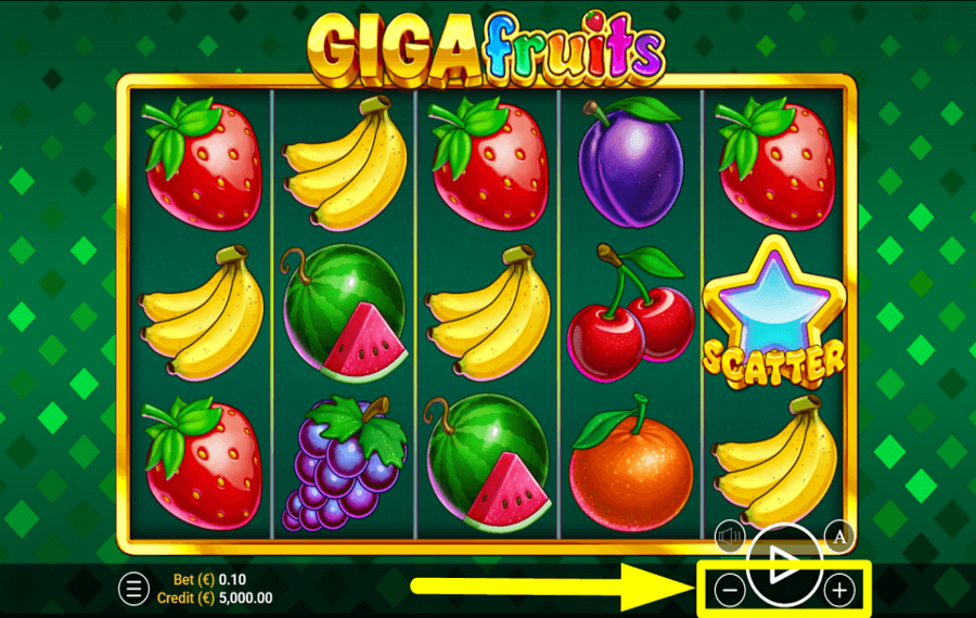 Zeusplay Giga Fruits CONTROL THE STAKE.