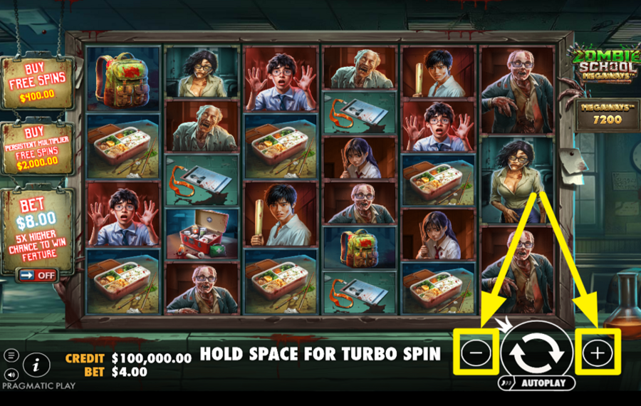 Zombie School Megaways CHOISISSEZ LA MISE TOTALE.