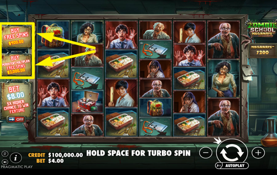 Zombie School Megaways DÉBLOQUEZ UN TOUR BONUS.