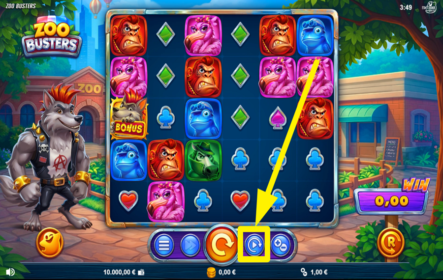 Zoo Busters ACTIVATE AUTOMATIC PLAY.