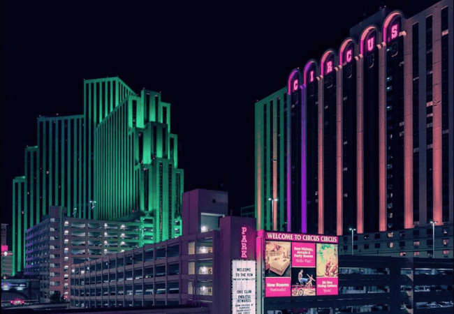 Circus Circus Reno Outside View2 Night 