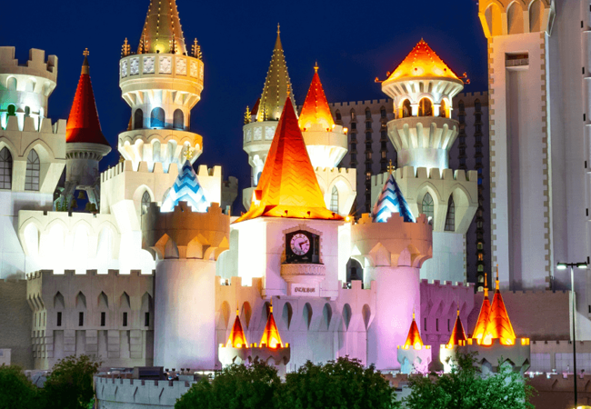 Excalibur Hotel and Casino Night View 