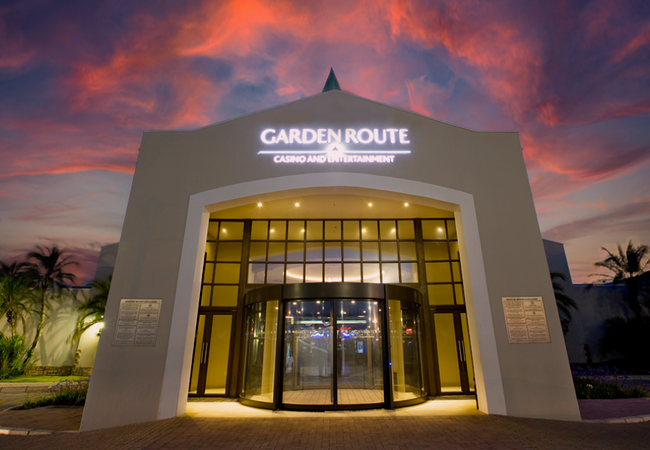Garden Route Casino entrance night 