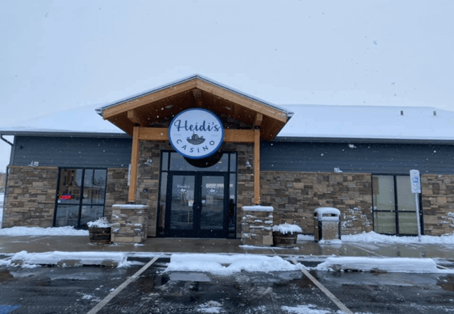 Heidis Casino Outside View Snowfall 
