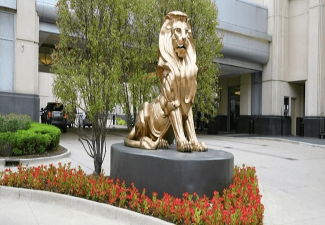 MGM Grand Detroit lion statue 