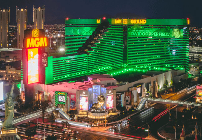 mgm grand outside view night 