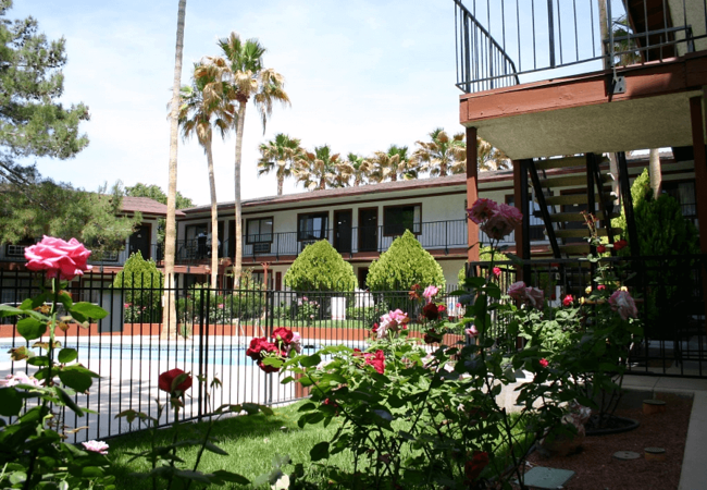 Saddle West Hotel Casino RV Resort interior garden 