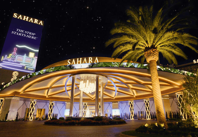 SAHARA Las Vegas Night View 1 