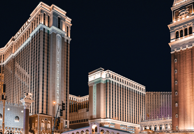 The Venetian Las Vegas Outside Night View 