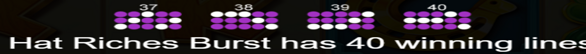 3 hat riches burst paylines 4 Paylines