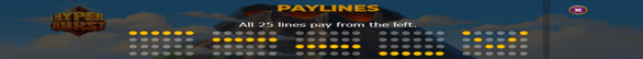 hyperburst 1 Paylines