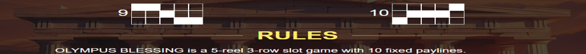 olympus blessing paylines 2 Paylines