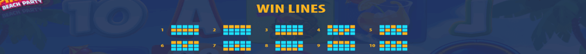 spinions beach payline 1 Paylines