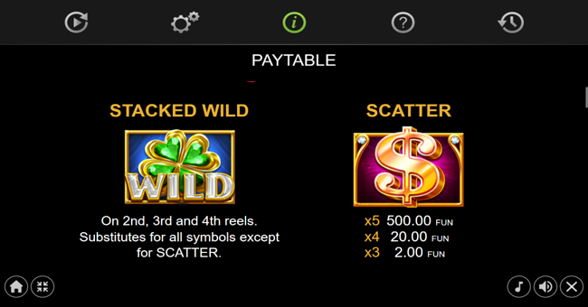 100 art of gold paytable 1 paytable