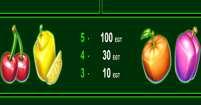 100 bulky fruits paytable 2 paytable