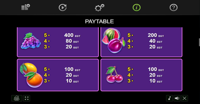 100 golden coins paytable 2 paytable
