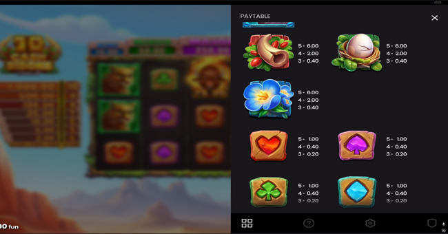 10 cash bisons paytable 2 paytable